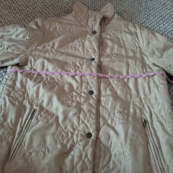 Ensign Collection Coat Women's Large L Cream Floral Winter Warm Embroidered Fall - Picture 9 of 11